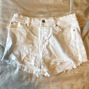 White Jean Shorts